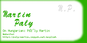 martin paly business card